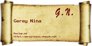 Gerey Nina névjegykártya